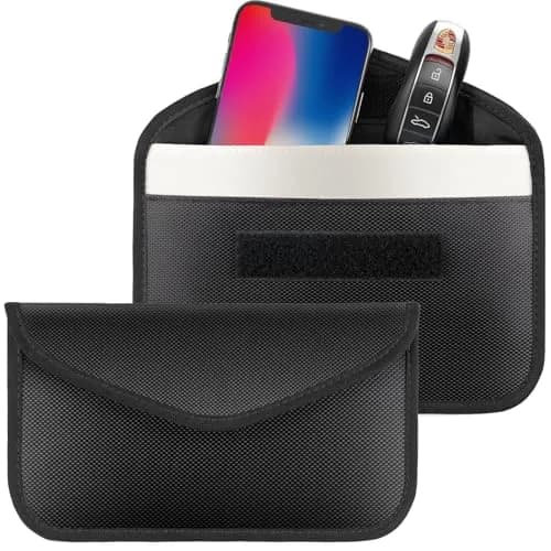 Tuulin 2 Pack Faraday Bags for Phones and Car Keys, Signal Blocking Pouch | Blocks All Signals thumbnail 1