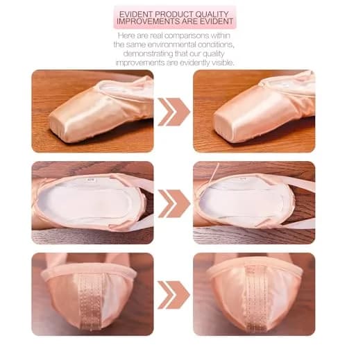 IJONDA Adult Ballet Pointe Dance Shoes Practice Slippers for Girls Women US Size 2.5 Pink | Professional Dance Footwear thumbnail 5
