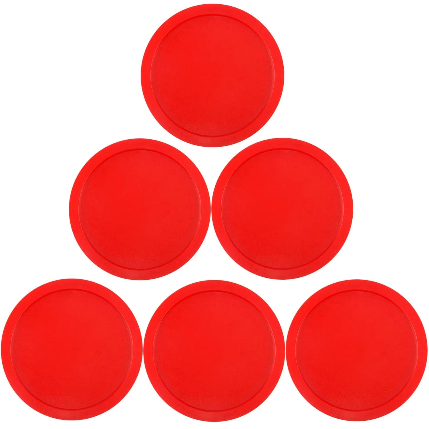 ONE250 Red Air Hockey Pucks 8.25cm (3 1/4 inch) | 6 Pcs Pack for Standard Tables