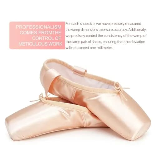 IJONDA Adult Ballet Pointe Dance Shoes Practice Slippers for Girls Women US Size 5 Pink | Professional Dance Footwear thumbnail 4