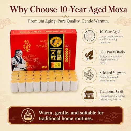 Uloveido 10-Years Purity 60:1 Ratio Moxibustion Rolls & Copper Mugwort Burner, 54 Rolls (18x27mm) | Traditional Acupuncture Aid thumbnail 6