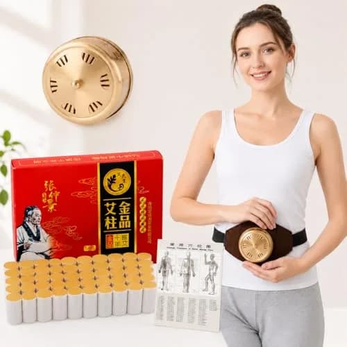 Uloveido 10-Years Purity 60:1 Ratio Moxibustion Rolls & Copper Mugwort Burner, 54 Rolls (18x27mm) | Traditional Acupuncture Aid thumbnail 2