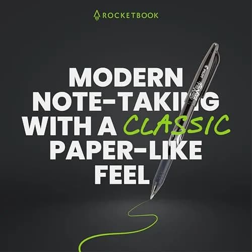 Rocketbook Fusion Hybrid Reusable Planner Notebook, Executive 6x8.8, Black | 42 Pages thumbnail 9