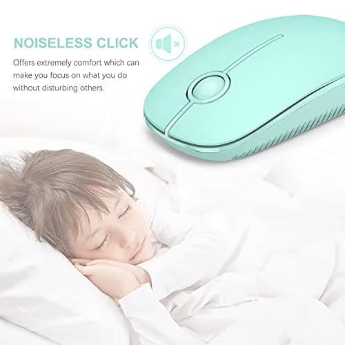 VssoPlor Wireless Mouse, 2.4G Slim Computer Laptop Mouse, Mint Green | Quiet Clicks & Stable Connection thumbnail 2