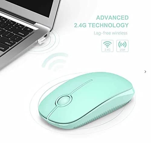 VssoPlor Wireless Mouse, 2.4G Slim Computer Laptop Mouse, Mint Green | Quiet Clicks & Stable Connection thumbnail 4