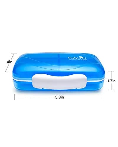 Fullicon Moisture Proof Travel Pill Organizer, 8 Compartments, Blue | Large Capacity, Airtight & Labelable thumbnail 7