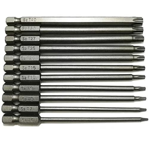 YDLQWCZ Long Torx Security Head Screwdriver Drill Set 1/4 Inch Hex Shank 11 Pieces 4 Inch Length | Durable S2 Steel Bits thumbnail 6