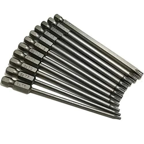 YDLQWCZ Long Torx Security Head Screwdriver Drill Set 1/4 Inch Hex Shank 11 Pieces 4 Inch Length | Durable S2 Steel Bits thumbnail 7