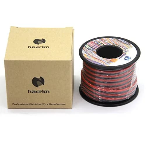 Haerkn 12 AWG Silicone Electrical Wire Cable 2 Cores 7.5 mm (25 ft Black, 25 ft Red) | 600V, 200°C Rated thumbnail 3