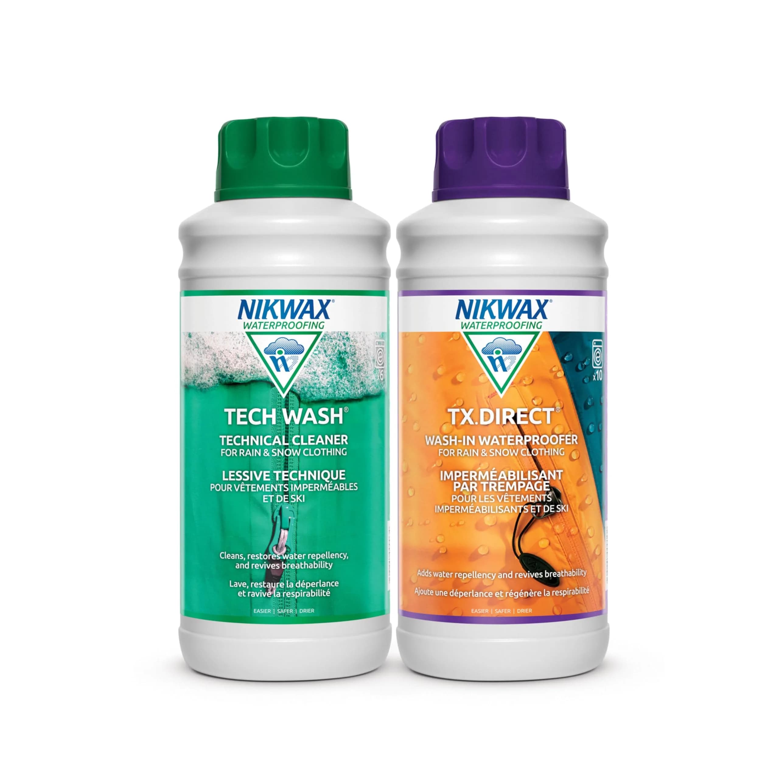 Nikwax Hardshell Cleaning & Waterproofing Duo-Pack 300ml (10.14 Fl Oz) | Restores Water Repellency & Breathability — Duo Pack / 1000ml