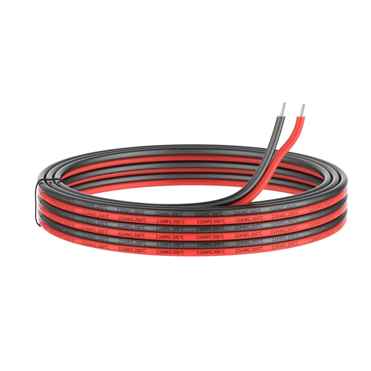 Haerkn 22awg Silicone Electrical Wire 2 Cores 25ft | Tinned Copper, 600V, Flexible - main product image