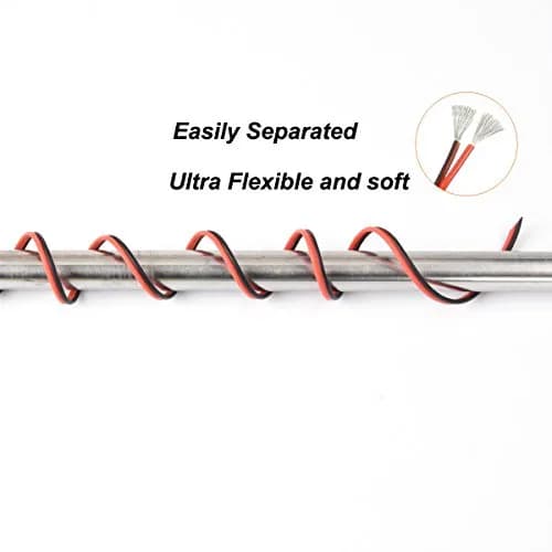 Haerkn 22awg Silicone Electrical Wire 2 Cores 25ft | Tinned Copper, 600V, Flexible thumbnail 3