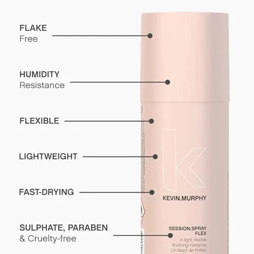 KEVIN.MURPHY SESSION.SPRAY FLEX Flexible Finishing Spray, 3.4 fl oz | Humidity Resistant, Lightweight Hold for All Hair Types thumbnail 4