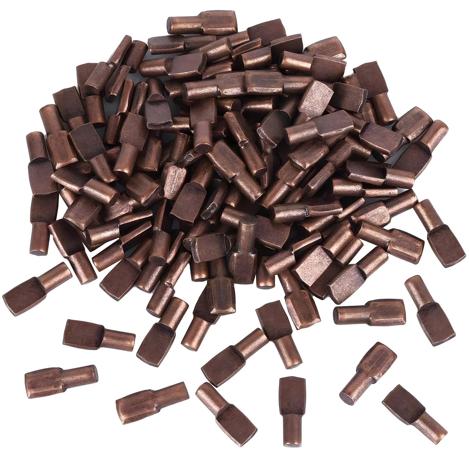 Tbestmax 5 mm Shelf Support Pegs 120 Pcs | Stainless Steel Cabinet Shelf Pins for Bookcases — 03-5mm-Brown-120 pcs