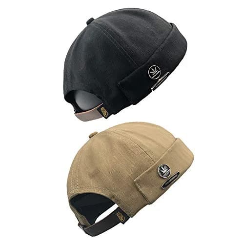 jerague 2 Piece Brimless Docker Cap Adjustable Leather Buckle | Casual Unisex Style thumbnail 1