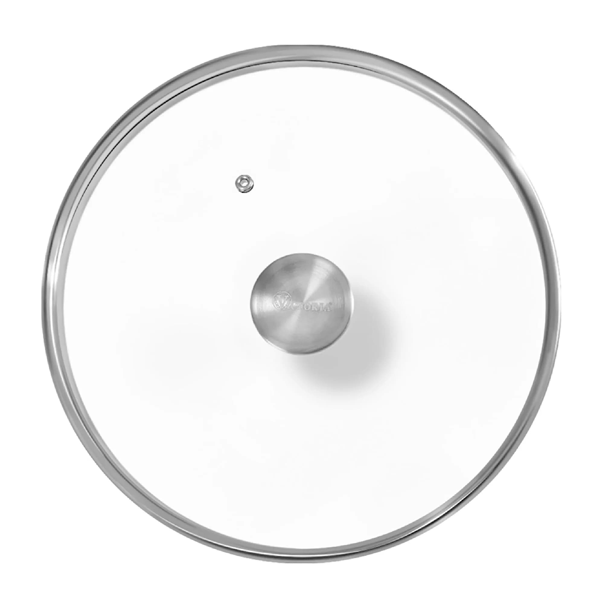 Victoria 9.5-Inch Tempered Glass Lid for 10-Inch Skillet | Oven-Safe Up to 450°F, Dishwasher-Safe, Stainless Steel Vent & Handle — Glass