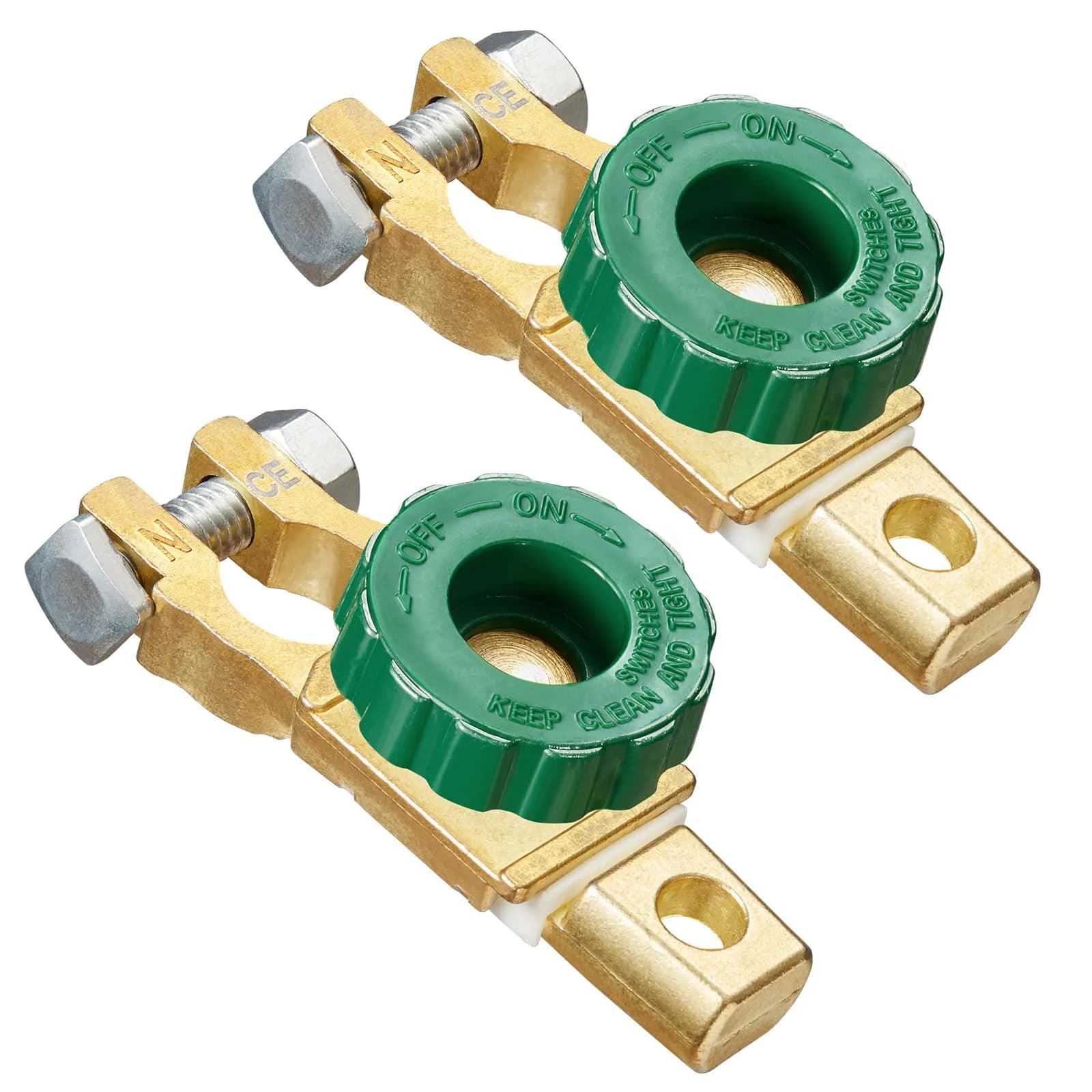 Spurtar Green 2-Piece Battery Disconnect Switch for Cars, Boats, RVs - 12V 125A thumbnail 1