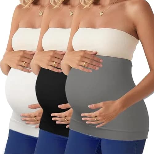 Diravo 3 Pack Maternity Belly Bands for Pregnancy Support & Extenders | Medium thumbnail 1