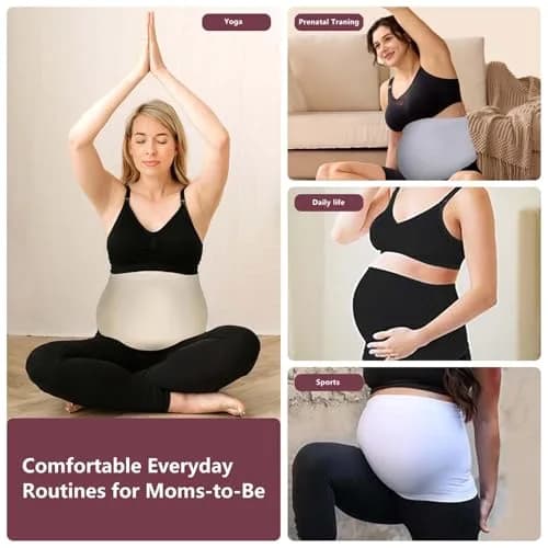 Diravo 3 Pack Maternity Belly Bands for Pregnancy Support & Extenders | Medium thumbnail 3