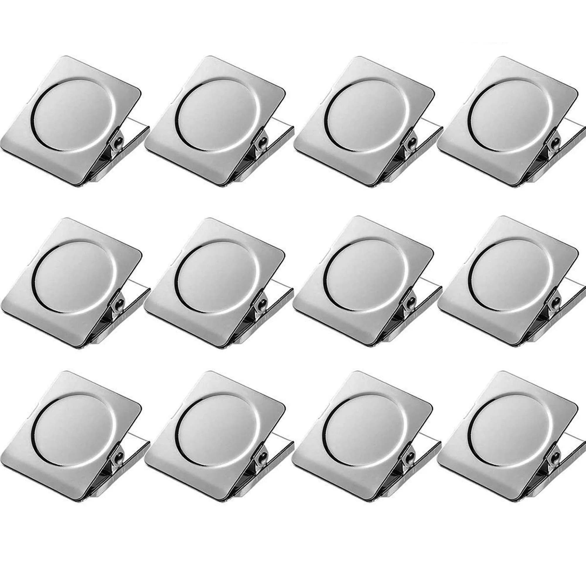 Thimmamma Magnetic Clips 1.5 inch | Heavy Duty Metal Clips for Whiteboard & Fridge (1.5 inch, 12 Pack) — 1.2"- 12 Pieces