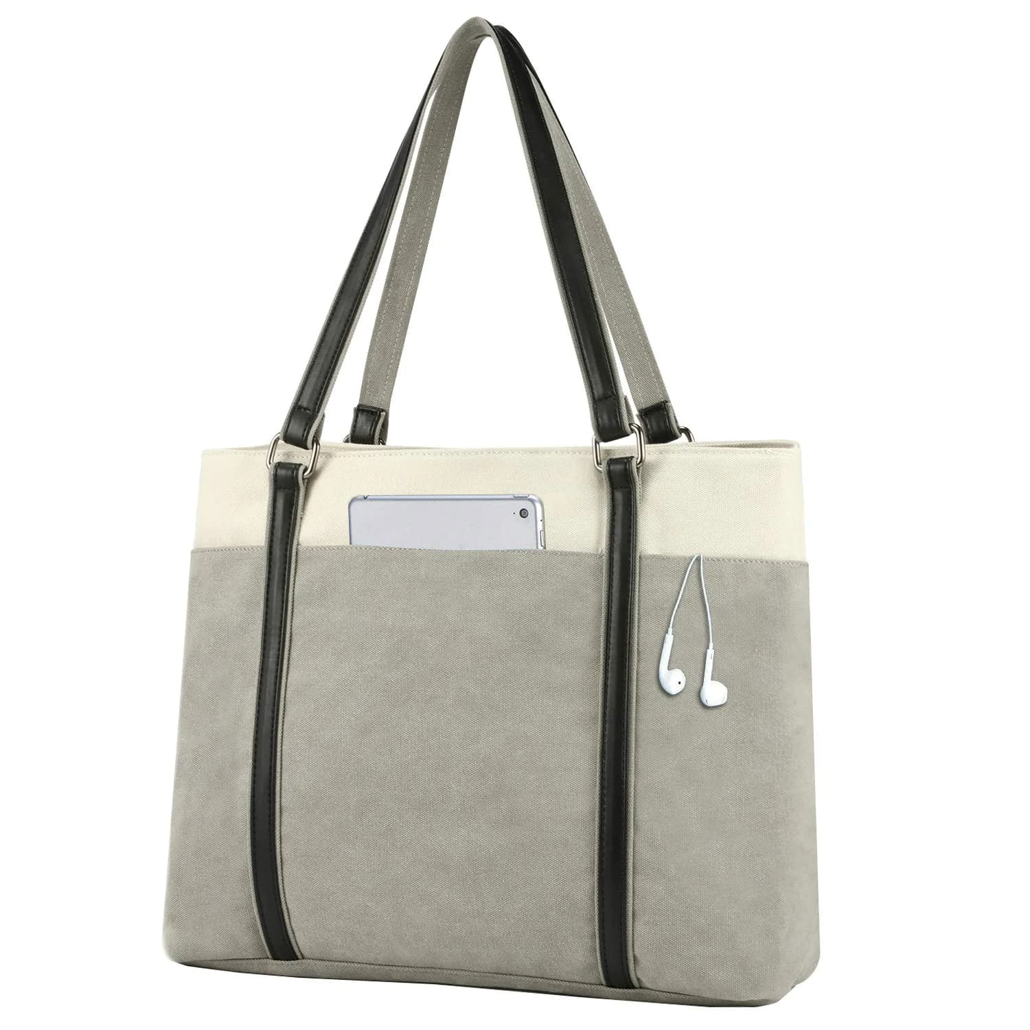 BAG WIZARD Laptop Tote Bag for Women, 15.6 Inch Work Bag with Laptop Compartment and Zipper, 14L (0.49 cu ft) | Organized Carry-On for Office & Travel