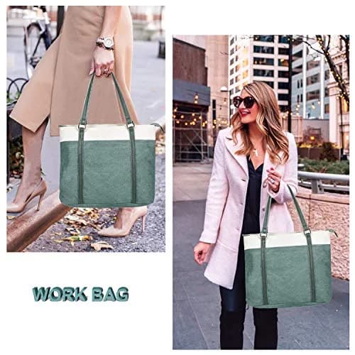 BAG WIZARD Laptop Tote Bag for Women, 15.6 Inch Work Bag with Laptop Compartment and Zipper, 14L (0.49 cu ft) | Organized Carry-On for Office & Travel thumbnail 7