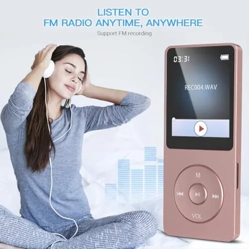 AGPTEK A02S MP3 Player 16GB Rose Gold | 70-Hour Playback Lossless Sound thumbnail 7