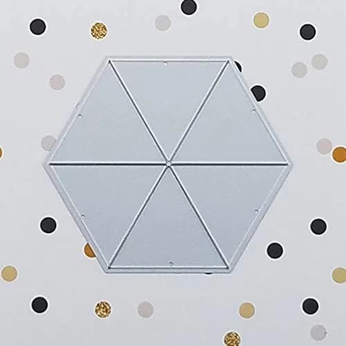 DIY Scrapbooking Artist 1 Pcs Center Pop Up Hexagon Cutting Dies | High-Quality Carbon Steel (1 set, Silver, 10g) thumbnail 3
