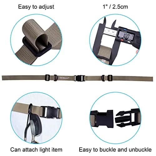 Wisdompro Backpack Chest Strap, Heavy Duty Webbing, Khaki | Adjustable Shoulder Strap for Outdoor Activities thumbnail 4