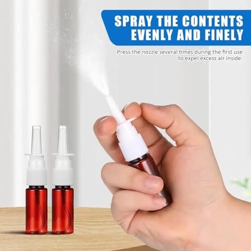 ARTIBETTER 15ml Refillable Nasal Spray Bottle Amber Plastic | Compact Leakproof Mist for Travel & Personal Care thumbnail 7