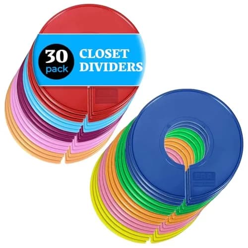 ERA Accents 30 Color Closet Dividers for Hanging Clothes | Organize Baby to Adult Wardrobes thumbnail 1