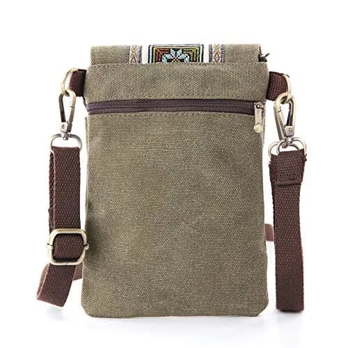 SILKAREA Boho Embroidered Small Crossbody Bag Cell Phone Purse for Women, 20cm (7.9") x 14cm (5.5") | Vintage Ethnic Style thumbnail 4