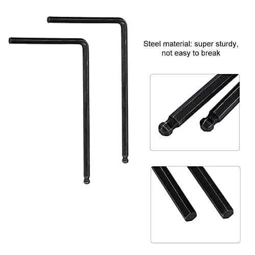 RiToEasysports Guitar Allen Wrench, 2 PCS Rod Allen Wrench Tool 4mm / 5mm Ball End for Acoustic Guitar (Black 4mm) | Durable Steel thumbnail 2