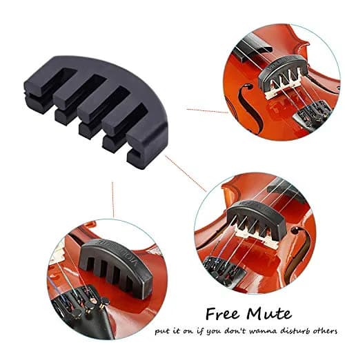 SUEWIO Violin Shoulder Rest for 4/4-3/4 Size with Collapsible Feet, Includes Practice Mute & Rosin | Adjustable Height & Width thumbnail 3
