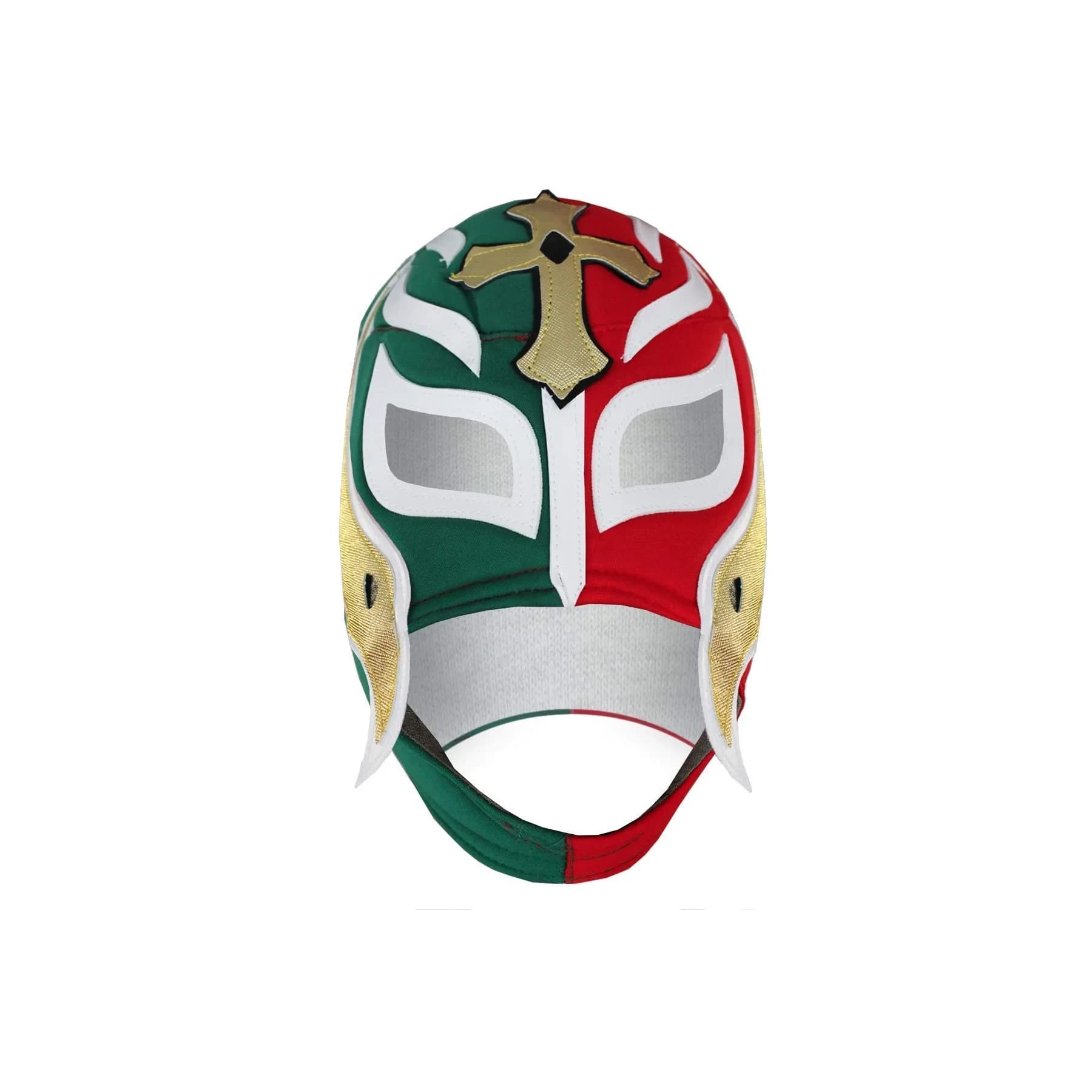 Make It Count Rey Misterio Lucha Libre Mask PRO Fit Adult Mask Green Red Design One Size Fits Most Adjustable Back Lace - main product image