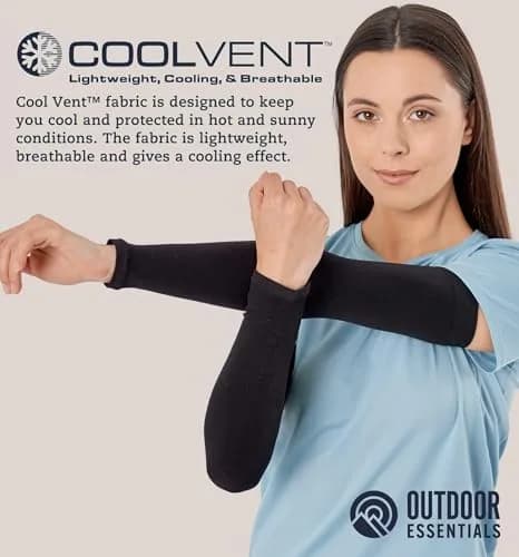 OutdoorEssentials UPF 50+ Cooling Arm Sleeves (3 Pairs, Multi) | Blocks 98% UV Rays thumbnail 5