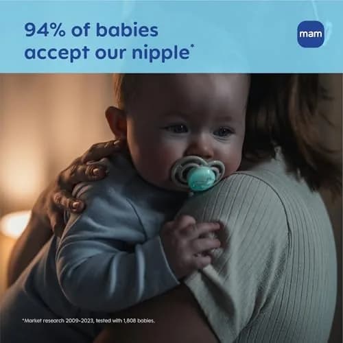 MAM Perfect Baby Premium Pacifier 16+ Months, Extra Thin Nipple, 2 Pack | Developed with Orthodontists & Pediatric Dentists thumbnail 6
