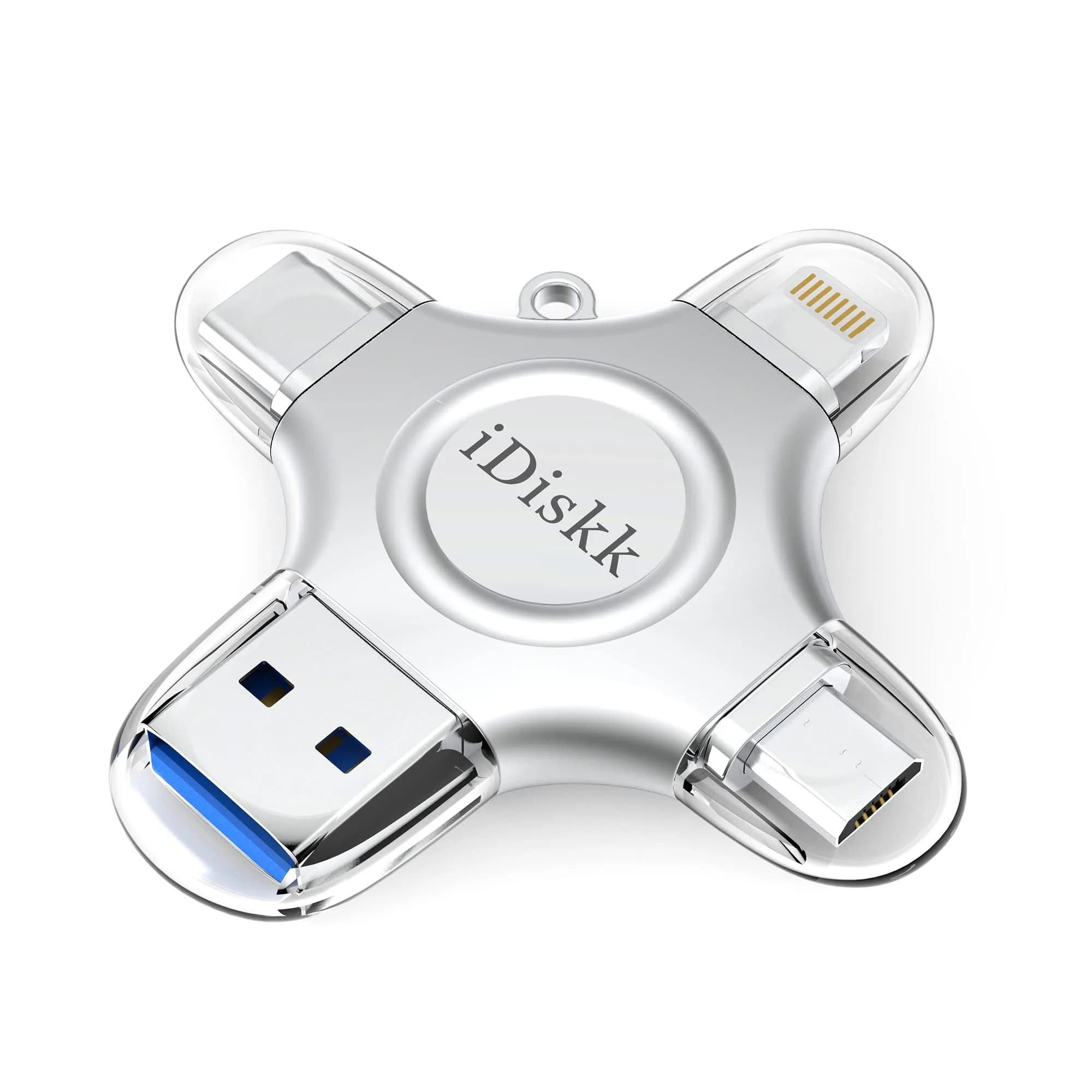 iDiskk 256GB MFi Photo Stick & Memory Drive for iPhone/iPad/Android/PC | USB 3.0, USB-C, Lightning, Micro USB - main product image