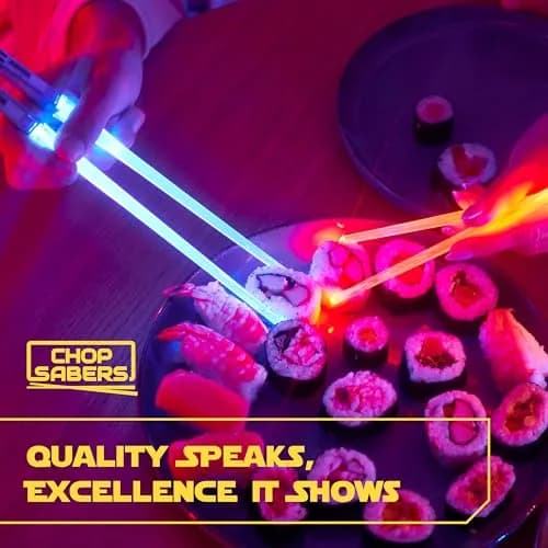 ChopSabers Light Up Lightsaber Chopsticks 2 Pairs (25.4 cm / 10.25 inches) | 8 Color Modes LED thumbnail 4