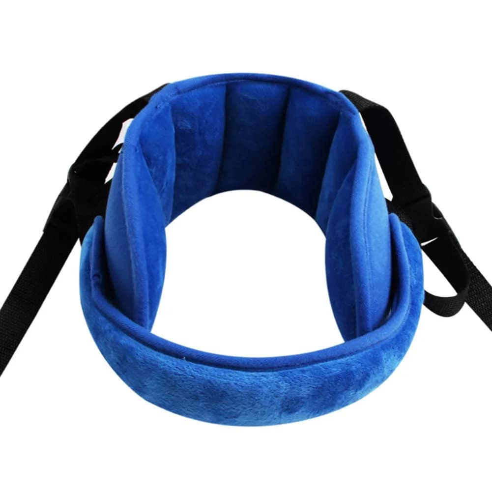 LETTON Adjustable Child Head Support Pillow for Car Seats, Toddler & Infant Headrest | 21 x 17 inches (Grey) — Blue