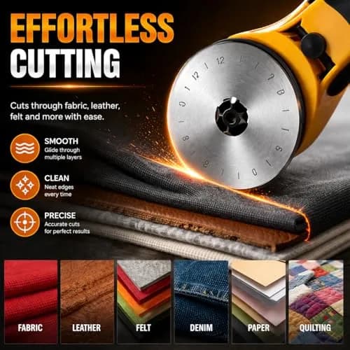 Kingsource 45mm Rotary Cutter Blades 10 Pack | SKS-7 Steel, Sharp & Durable Replacement Blades for Quilting, Sewing, Fabric Cutting thumbnail 5