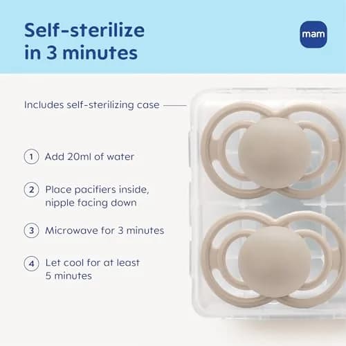 MAM Perfect Baby Pacifier 16+ Months, Extra Thin Nipple, 2 Count | Developed with Orthodontists & Pediatric Dentists thumbnail 4