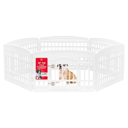 IRIS USA 6-Panel Dog Playpen | 24" Tall, 60" x 60" Indoor/Outdoor Pet Enclosure thumbnail 1