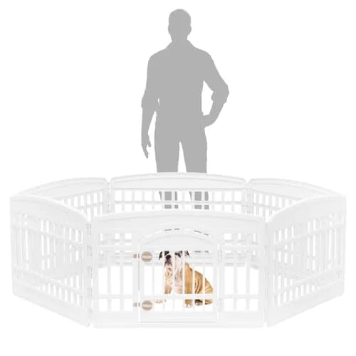 IRIS USA 6-Panel Dog Playpen | 24" Tall, 60" x 60" Indoor/Outdoor Pet Enclosure thumbnail 4