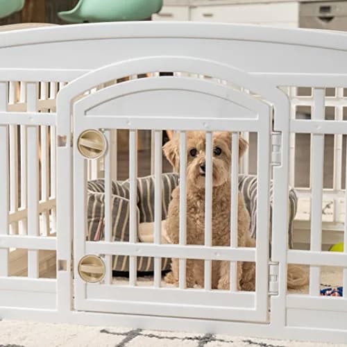 IRIS USA 6-Panel Dog Playpen | 24" Tall, 60" x 60" Indoor/Outdoor Pet Enclosure thumbnail 8