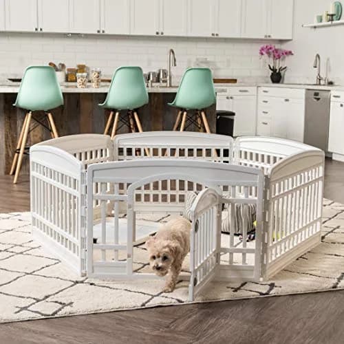 IRIS USA 6-Panel Dog Playpen | 24" Tall, 60" x 60" Indoor/Outdoor Pet Enclosure thumbnail 9