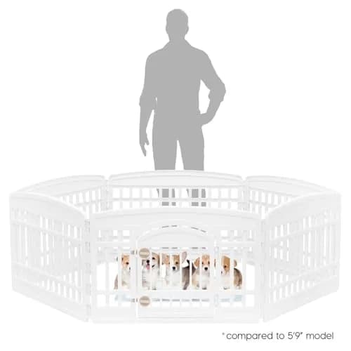 IRIS USA 6-Panel Dog Playpen | 24" Tall, 60" x 60" Indoor/Outdoor Pet Enclosure thumbnail 2
