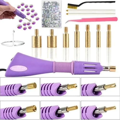 Allber Hotfix Applicator Wand Kit with AB Crystal Rhinestones & 7 Tips | Universal Voltage 110-240V thumbnail 1