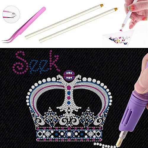 Allber Hotfix Applicator Wand Kit with AB Crystal Rhinestones & 7 Tips | Universal Voltage 110-240V thumbnail 6