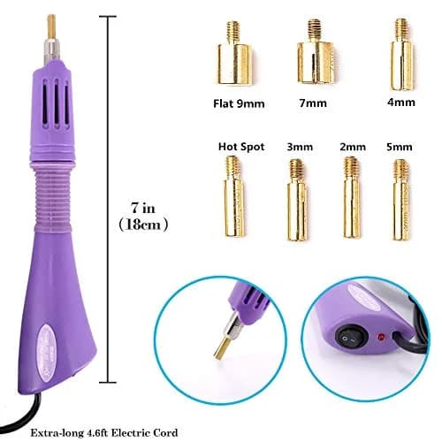 Allber Hotfix Applicator Wand Kit with AB Crystal Rhinestones & 7 Tips | Universal Voltage 110-240V thumbnail 2